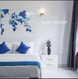 Svetová mapa veľkosť S Blue Fantasy