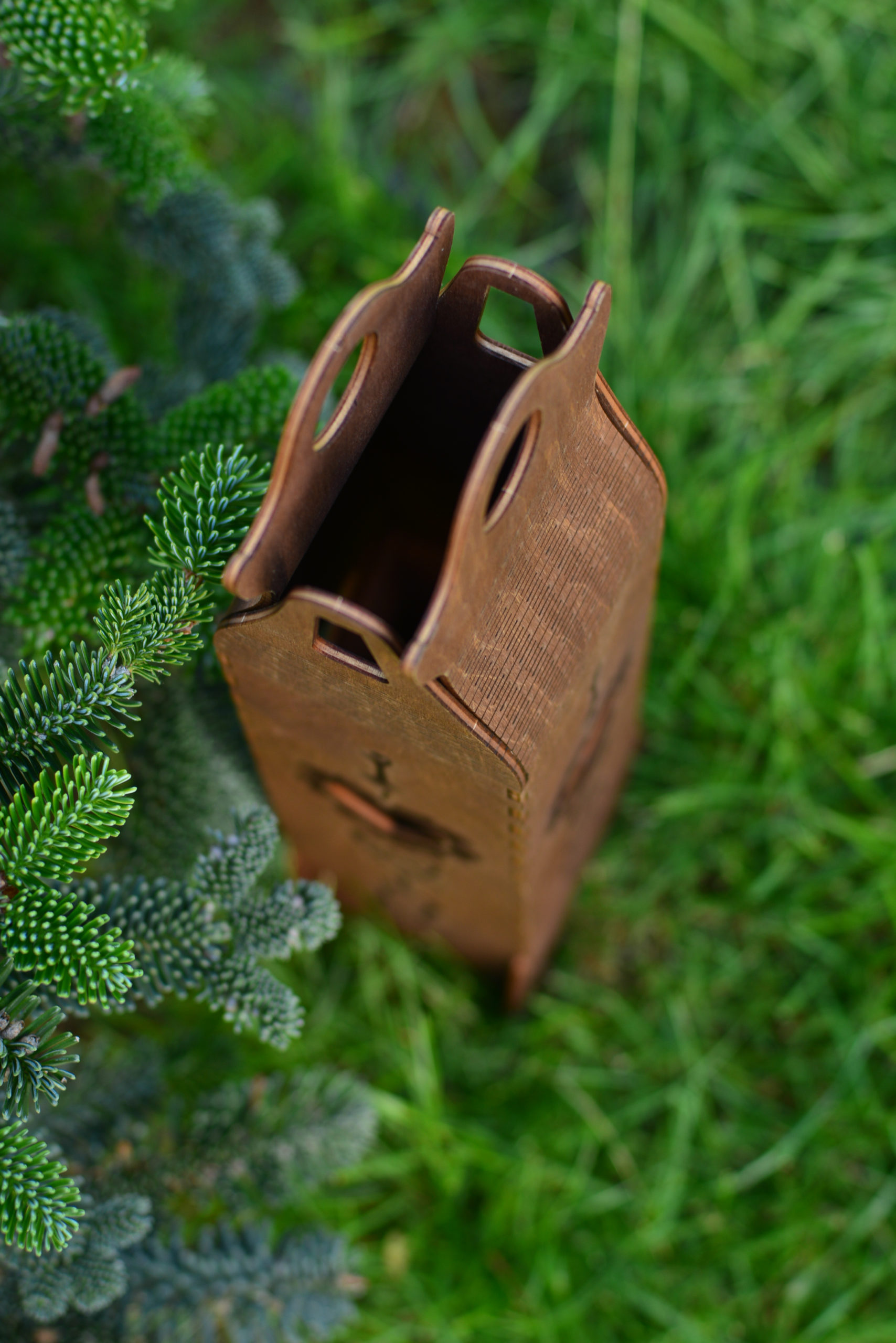 Box na víno – tmavohnedý