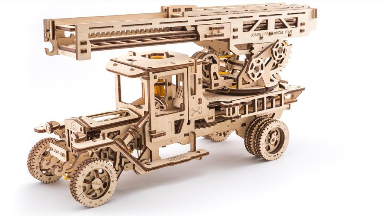 Ugears 3D puzzle Truck UGM-11 s požiarnym rebríkom 537 ks