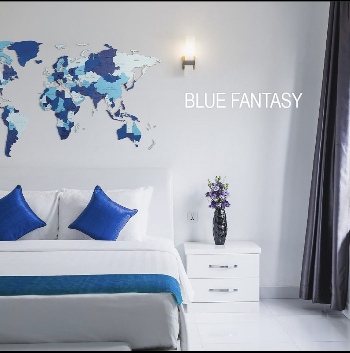 Svetová mapa veľkosť M Blue Fantasy