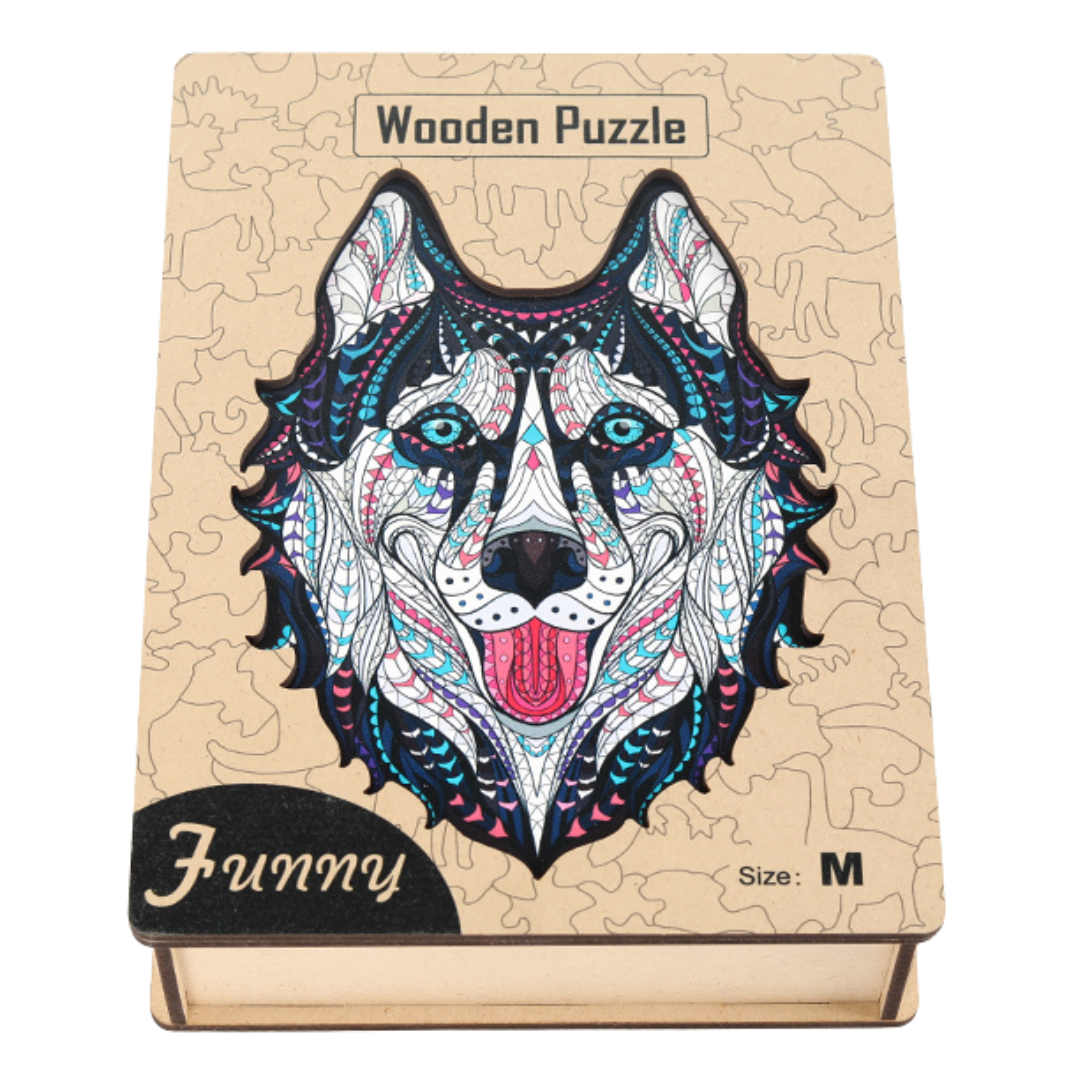 Drevené puzzle - HUSKY