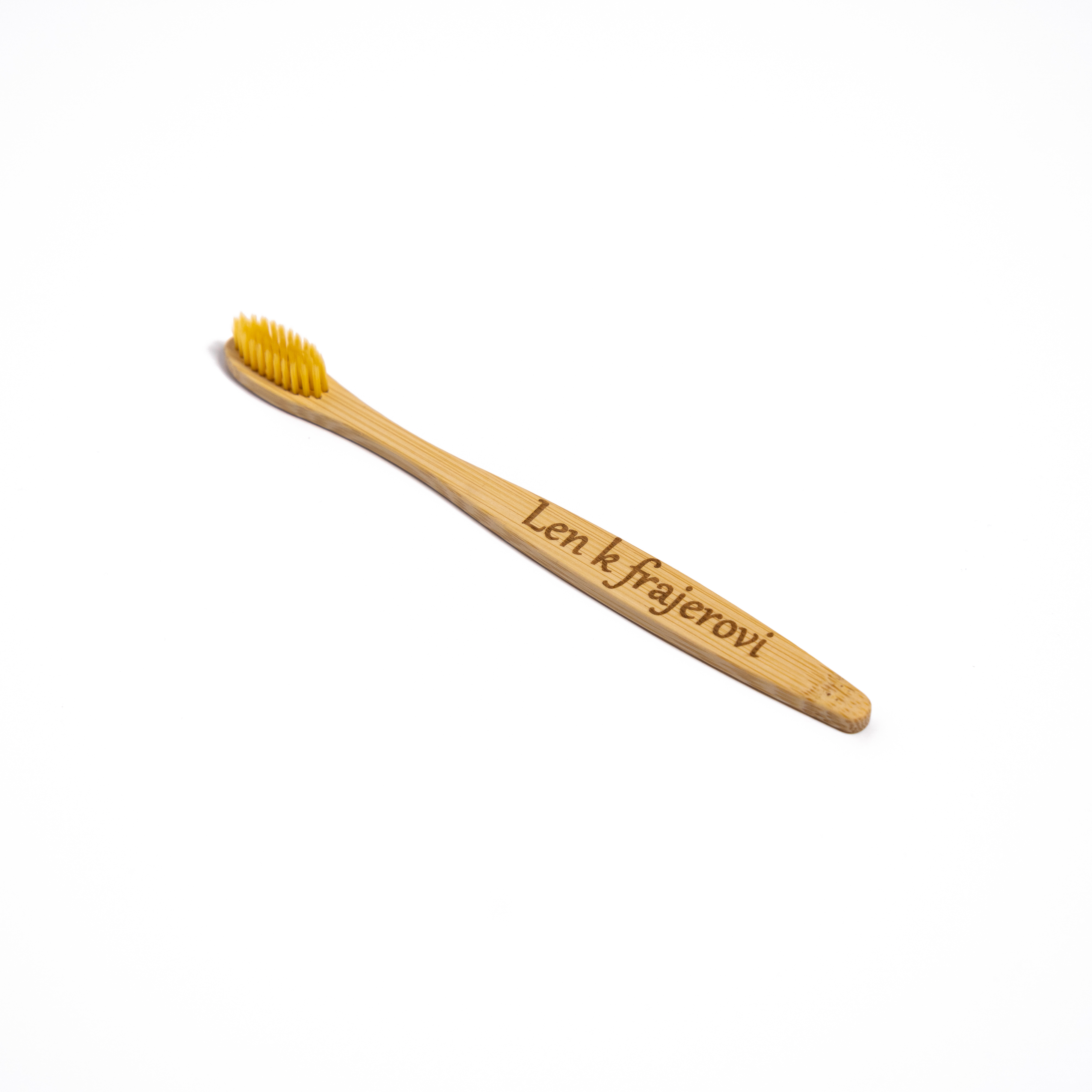 Bambusová kefka s vlastným nápisom - žltá
