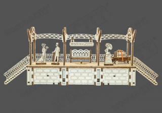 WOODEN CITY 3D puzzle Železniční stanice 175 ks WOODEN CITY 3D puzzle Železniční