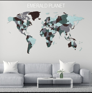 Svetová mapa veľkosť S Emerald Planet