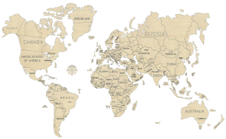 Drevená mapa Sveta L