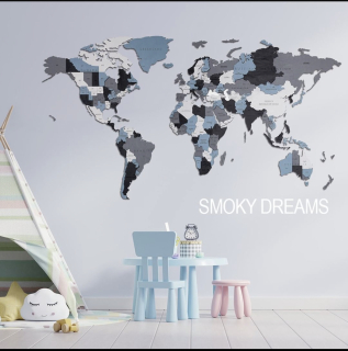Svetová mapa veľkosť M Smoky Dreams
